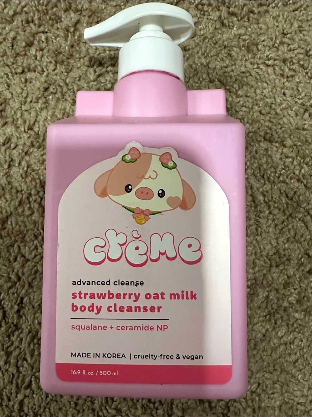 Crème Strawberry Oat Milk Body Cleanser - Pink Pump Bottle